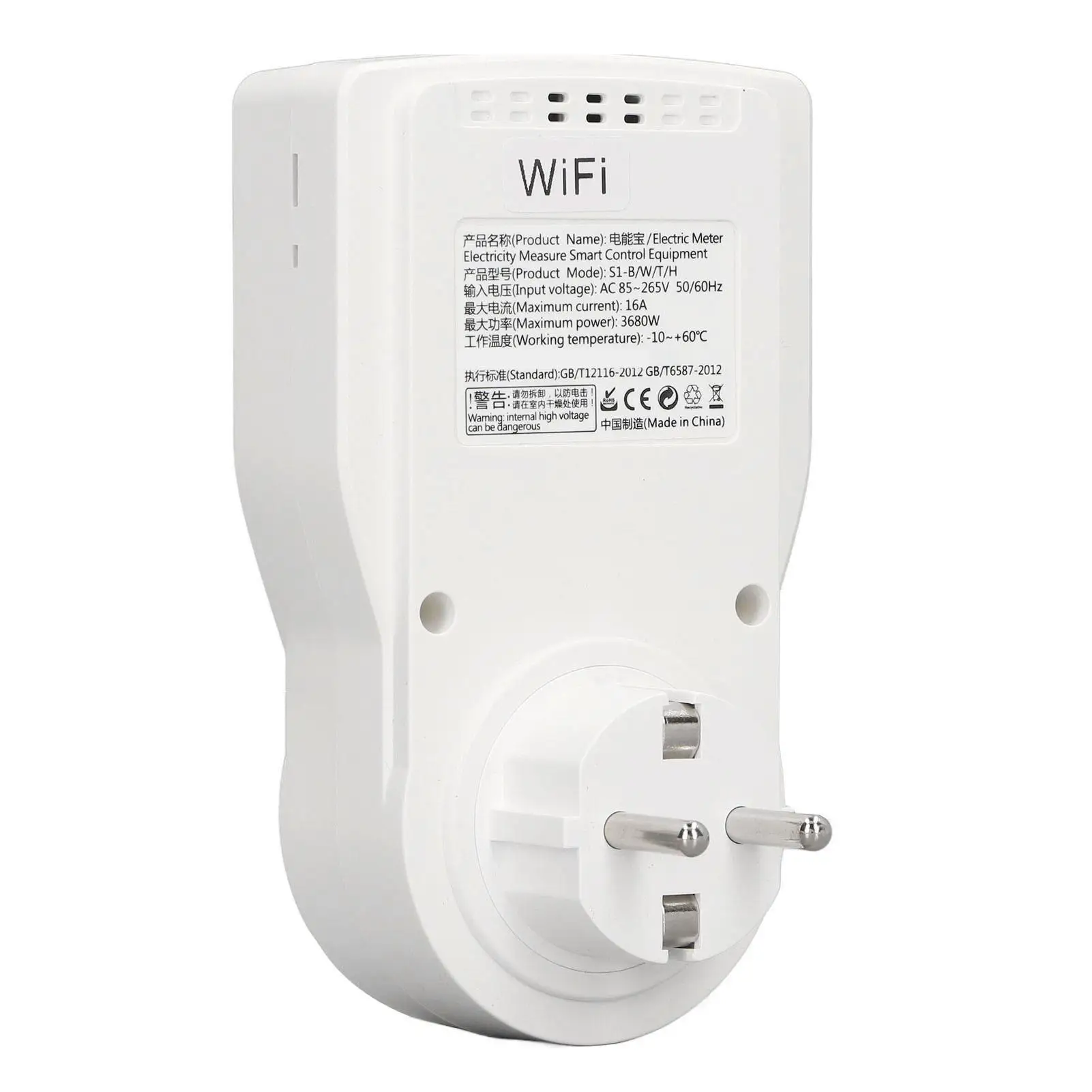 Умная измерительная розетка Wi-Fi 16A 3680 Вт для мониторинга в реальном времени AC85-265V