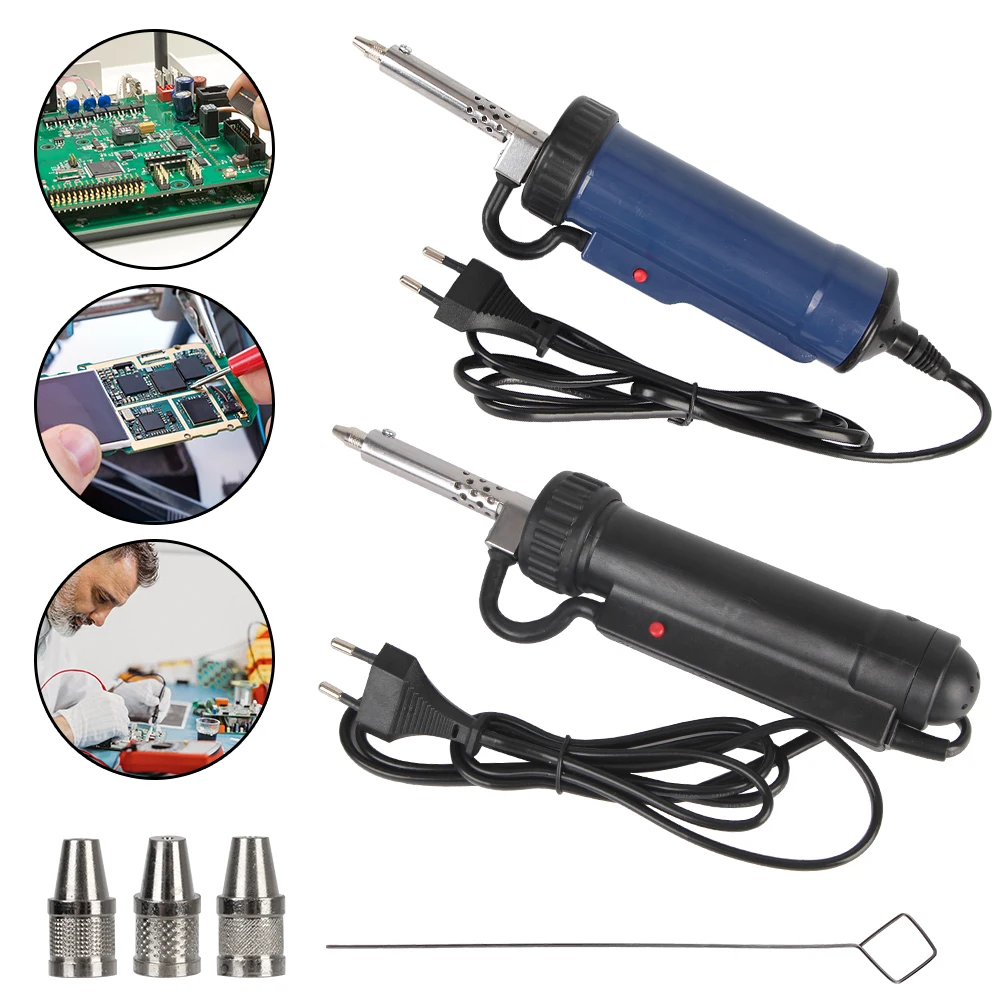 

New Electric Solder Vacuum Desoldering Machine Remove Pump Automatic Soldering with 3 Suction Nozzle Portable Tin Sucker ADT03