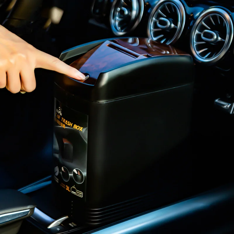 

Car Auto Accessories Trash Can Bin Storage Organizer Garbage Container Office Interior Decoration Objects Woman Vehicle Supplies