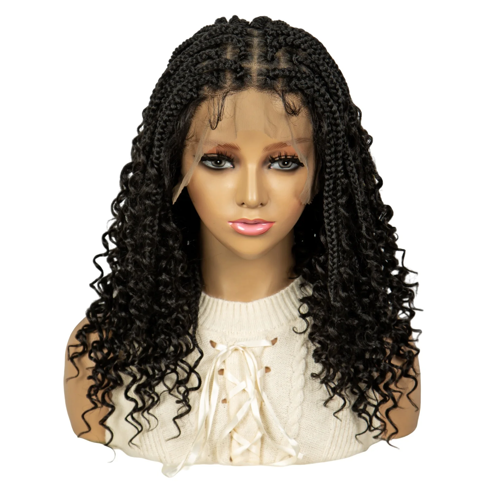 Богемные плетеные парики Boho Box Braid Wigs Без узлов Goddess Locs Синтетические с вьющимися
