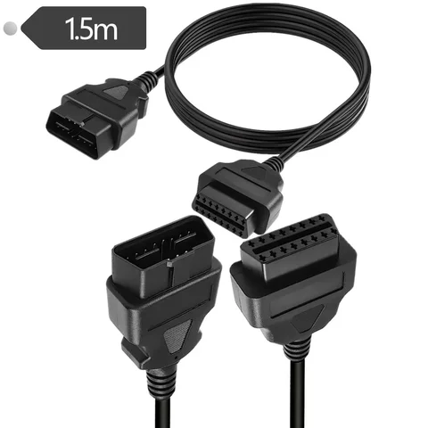 1.5m OBD-II OBD2 16 Pin Auto Car Male to Female Extension Cable Diagnostic Extender Cord Adapter 5FT