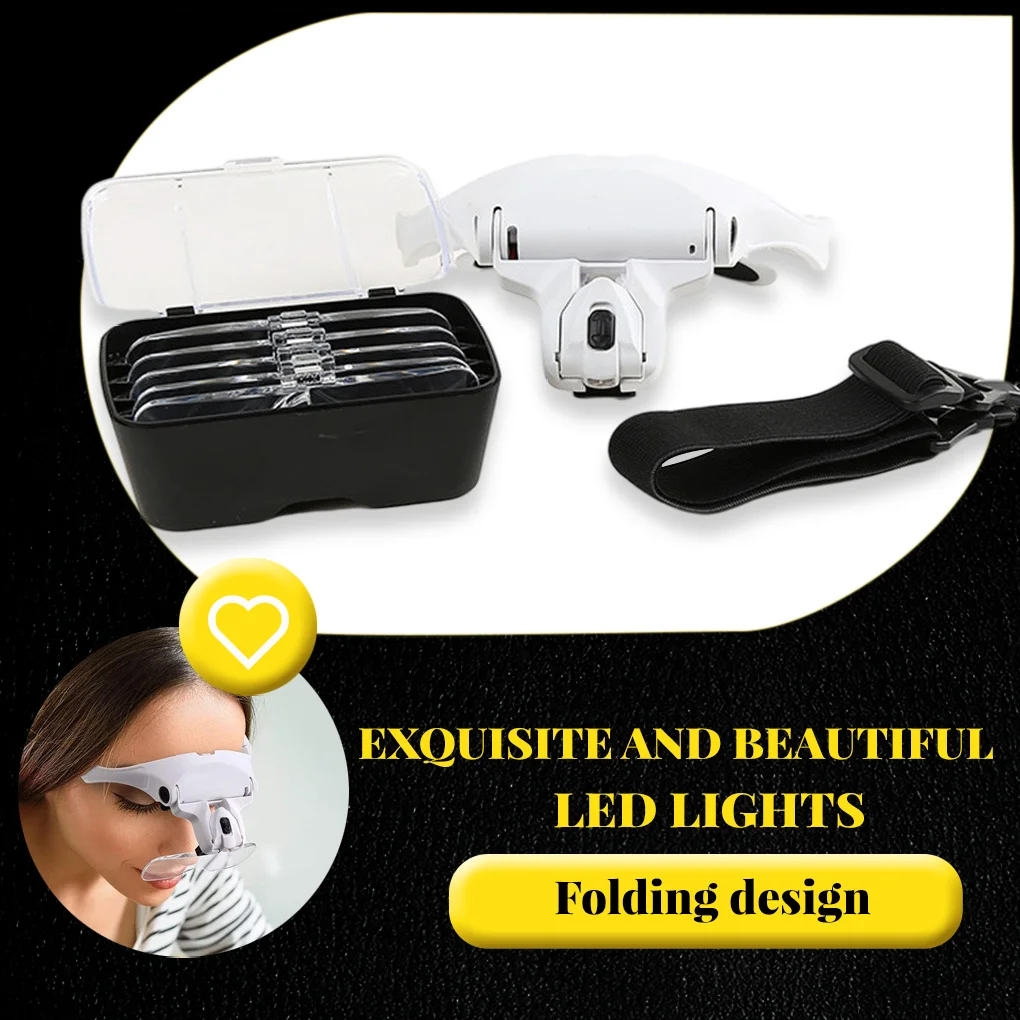 

Head Mount Magnifying Glass Watch Repair Hands-Free Magnifier Close Work Seniors Magnification Tool Jeweler Gifts