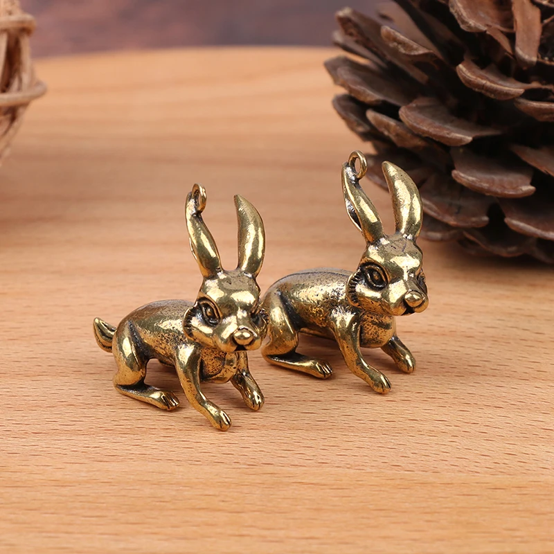 

Медный Знаки зодиака счастливый кролик фотосессия Год Кролика винтажное медное животное фотоукрашение