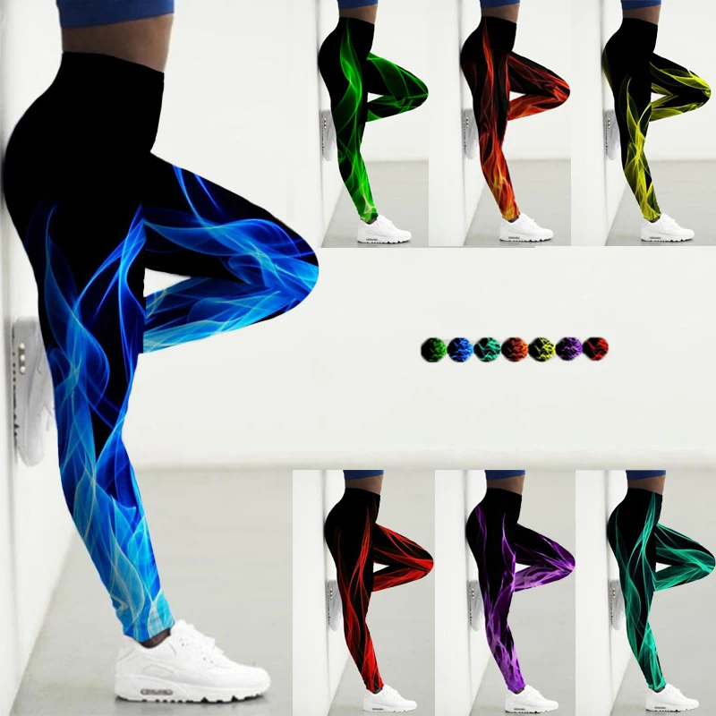 

Leggings 3D Fire Printed Women Legging High Waist Yoga Pant Gym Clothing Workout Leggins Fitness Leggins Ladies Legins Sexy