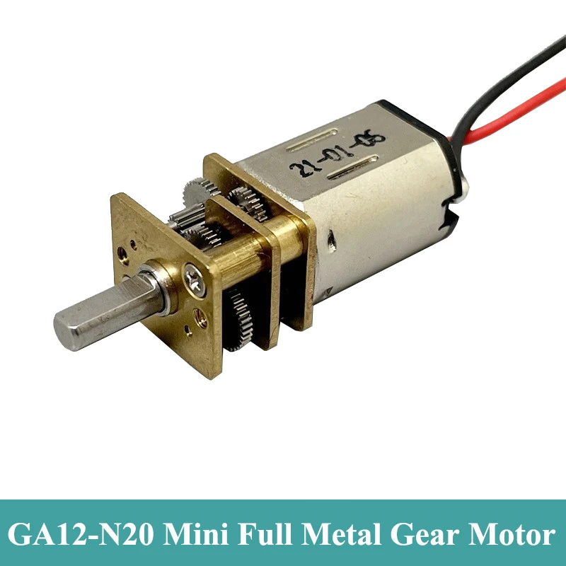 

GA12-N20 Mini 12mm Full Metal Gear Motor Micro Gearbox Reduction Motor DC 3V 5V 6V 36RPM Slow Speed D shaft DIY Robot Smart Car