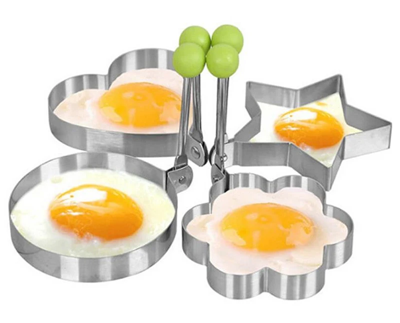 

Stainless Steel 5 Shapes Fried Egg Pancake Shaper Egg Mold DIY Breakfast Egg Rings Kitchen Cooking Tools Utensil