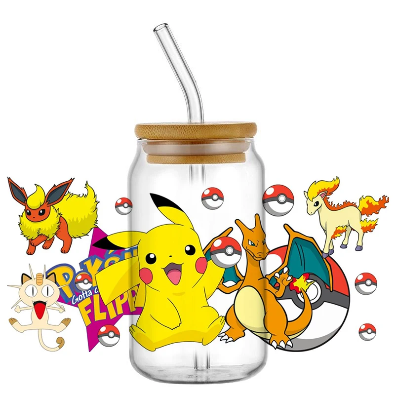 Miniso 3D Новый мультяшный дизайн УФ DTF наклейка для чашки 16 унций Libbey стекло моющаяся