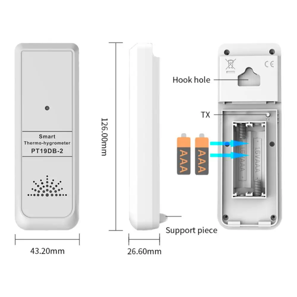 

Tuya BluetoothThermometer Hygrometer PT19DB-2 Temperature Room Electronic High-precisioen Sensor Humidity Meter Weather Station