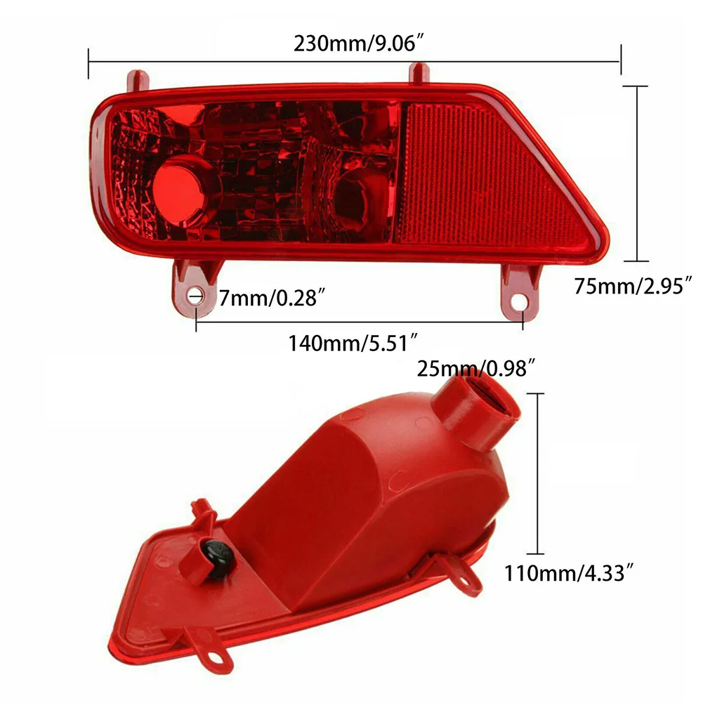 

Red Rear Bumper Reflector Lamp Light Lens Left 6350HG/4076929 For Peugeot 3008 2009-2015 Passenger Near Side 6350HG