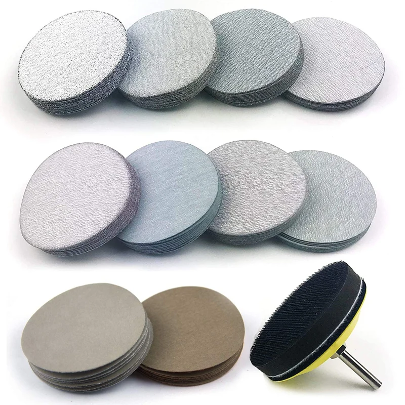 

3 Inch Sanding Disc 100 PCS, 60-10000 Grits Hook & Loop Wet Dry Grinding Sandpaper +Backing Pad, Soft Foam Buffering Pad