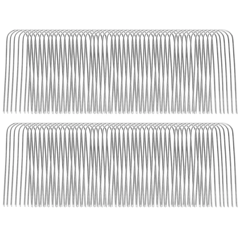 

Galvanized Landscape Nail, U-Shaped Fastening Anchor, Used For Fixing Weeds On Garden Lawn, 100 Pcs