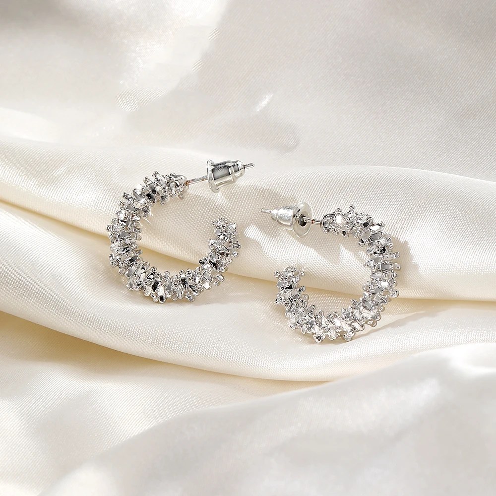 Серебряные серьги неправильной формы с-образной ювелирные изделия