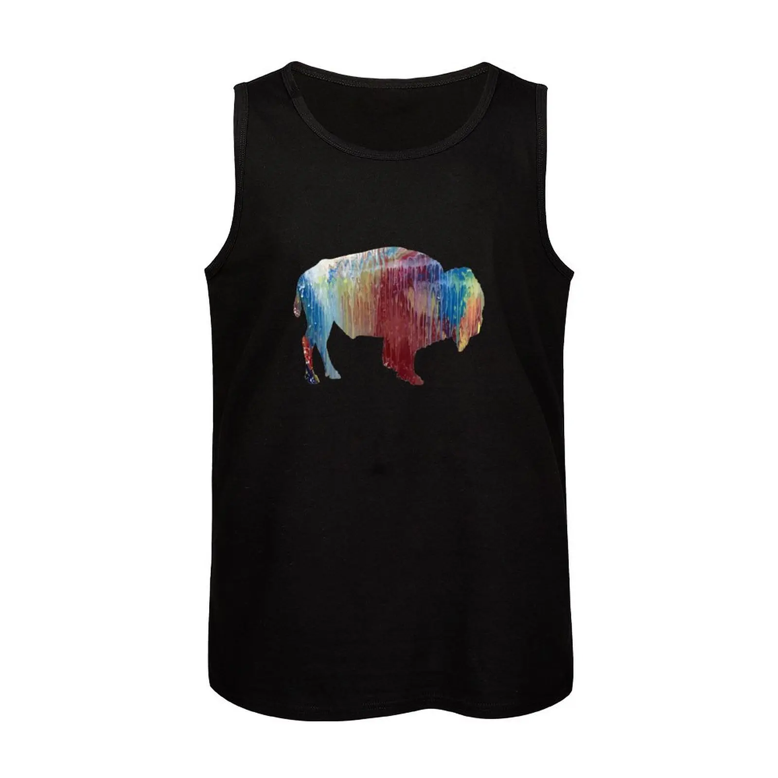 Мужская Спортивная Футболка bison Tank модная аниме одежда 2024