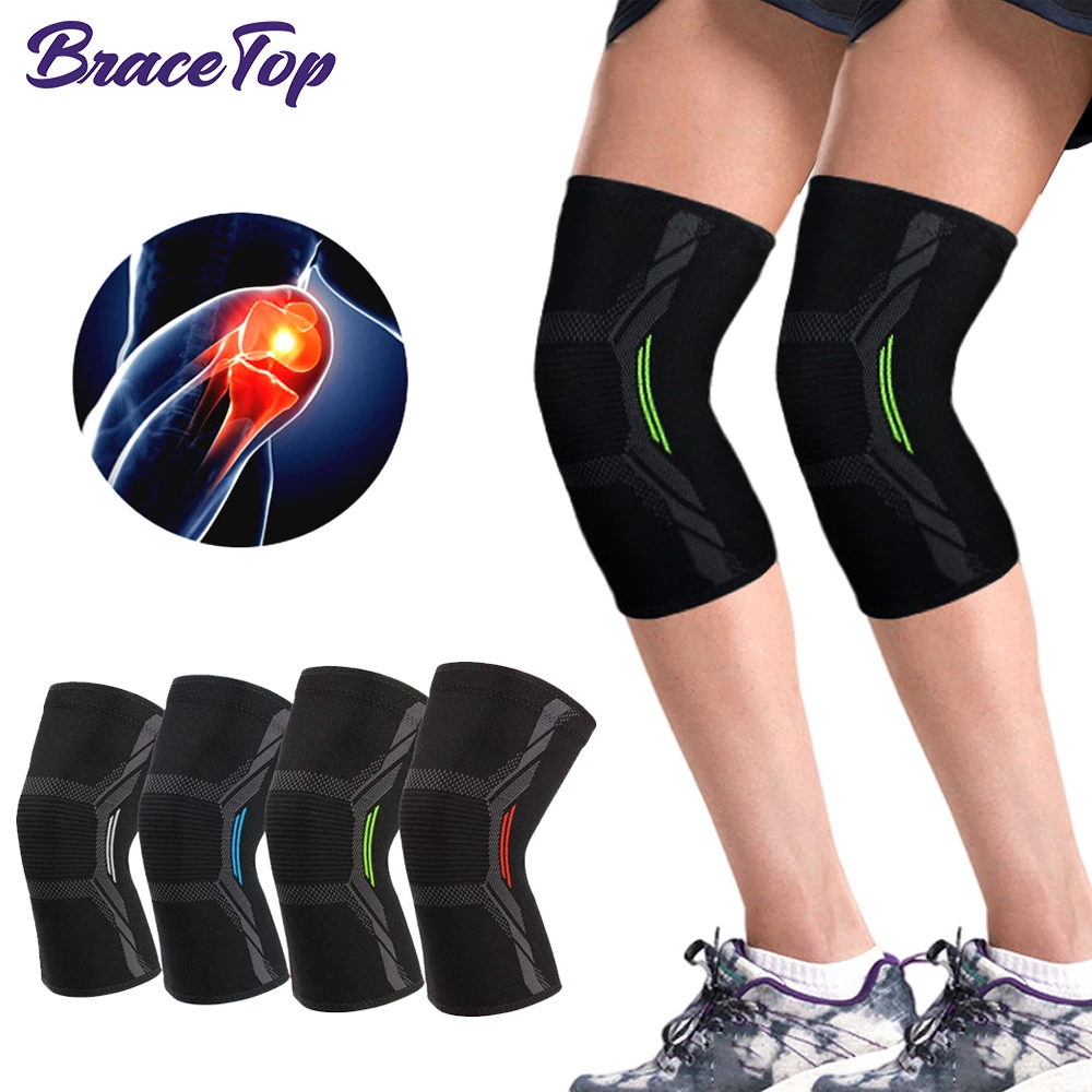 

BraceTop Knee Braces Sleeves for Knee Pain, Knee Support Women Men Compression Knee Brace for Working Out, Running, Gym, Fitness