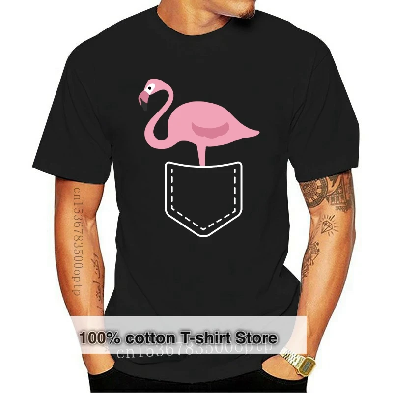

Men T Shirt Pocket Flamingo Cute Pink Bird Womens Women T-Shirt