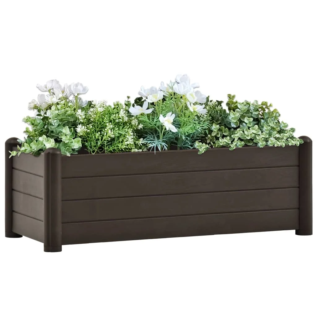 

Garden Planters, Polypropylene Patio Plant Pots, Raised Bed, Garden Decoration Mocha 100x43x35 cm