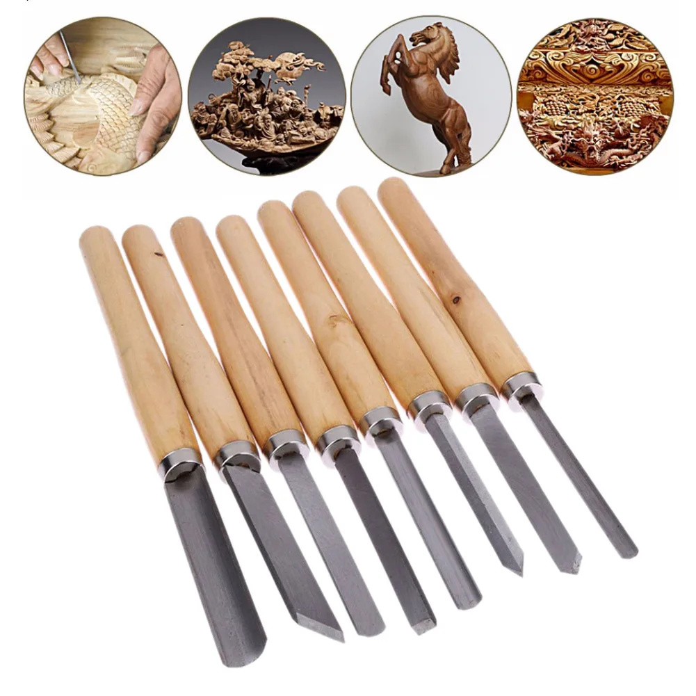 

8pcs Woodcut Knife Scorper Wood Carving Tool Chisel Professional Seal Woodworking Tool Arts Crafts Nicking Cutter Graver Scalpel