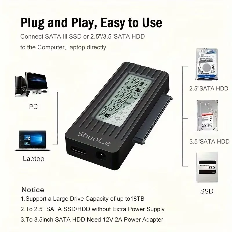 Кабель-переходник KEBIDU USB-SATA, USB 3.23.0 на SATA, для 2,5-дюймовых SSDHDD, внешние аксессуары (art.: 3920d91c3a76a) - 3920d91c3a76a