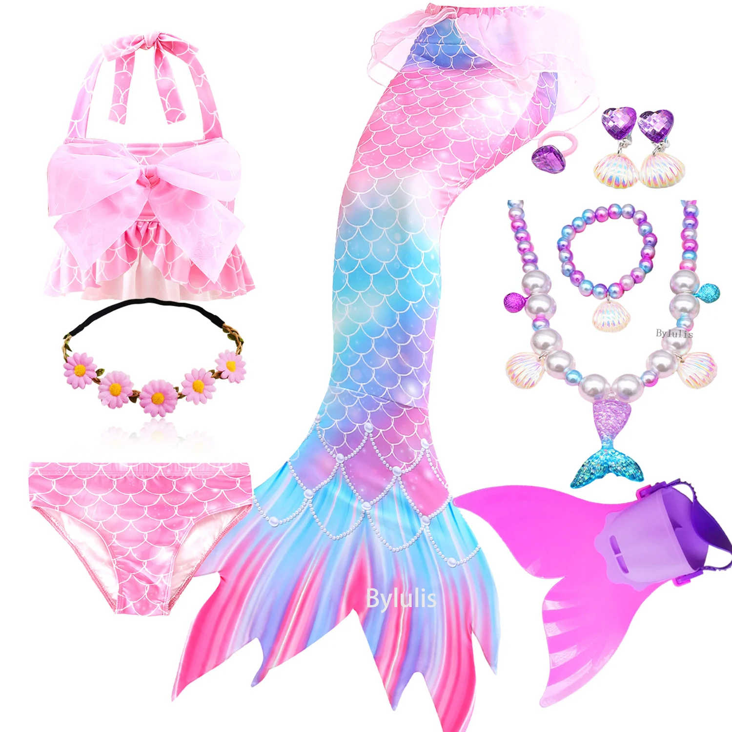 Женский костюм Русалочки с моноластами для Хэллоуина купальный принцессы одежда