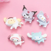 sanrio figure kawaii japanese anime kt cat melody cinnamoroll mini suit pom purin figurine collection ornament gift for children