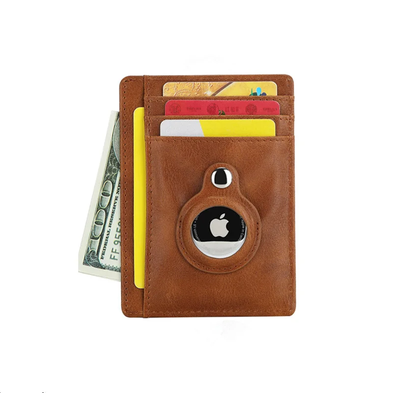 Новинка Airtag из искусственной кожи для Apple держатель карт тонкий кошелек Rfid