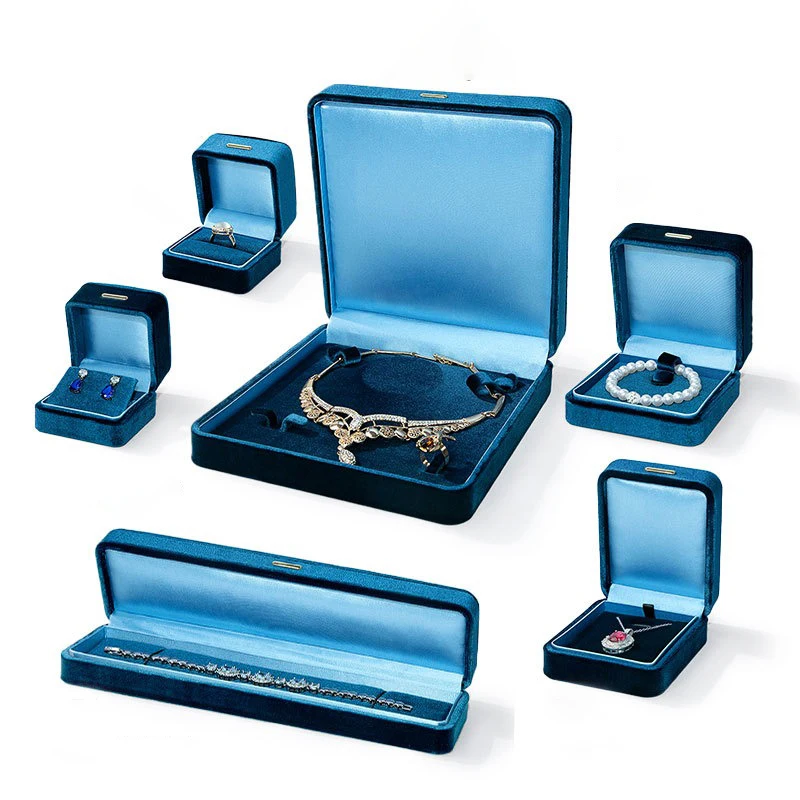 Роскошная бархатная полная шкатулка для драгоценностей кольцо серьги держатель
