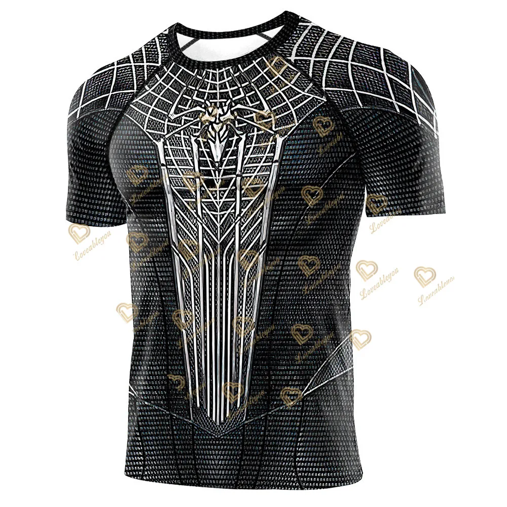 Superhero T Shirt Running Training Compression Shirt Spiderman T-shirt 3d Pattern Print Fitness Funny T Shirts Fitness Clothing