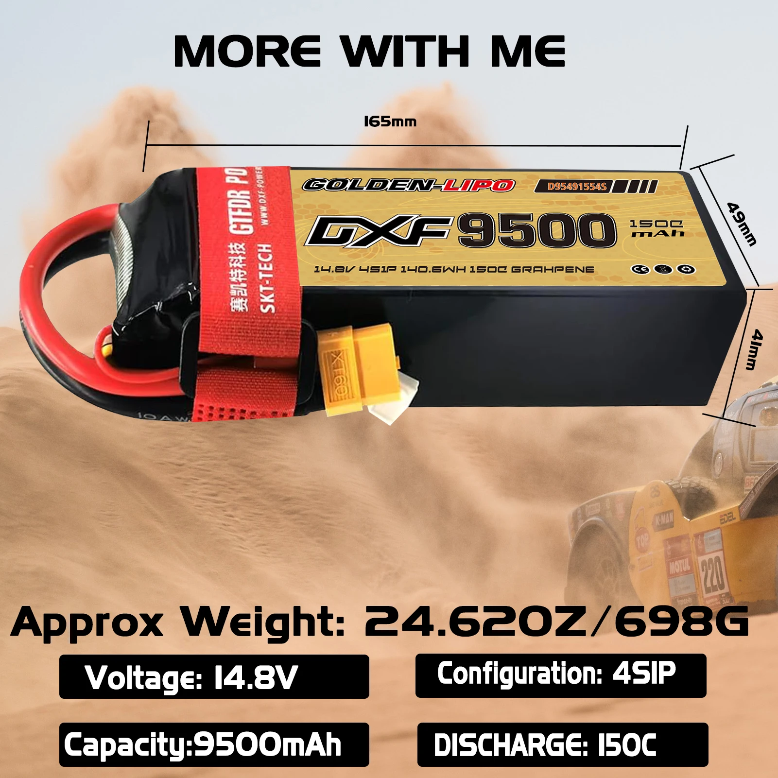 Фото 4S Lipo 15,2 В, 8500 мАч, 9500 мАч, 10000 мАч, 150C DXF, аккумулятор XT60, жесткий чехол, радиоуправляемый автомобиль, багги, трюк, внедорожный автомобиль, лодка, грузовик, самолет №4