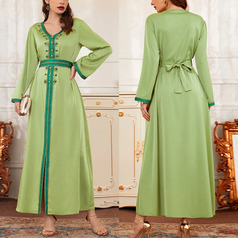 Middle East Long Embroidery Simple Design High Qulaity Abaya Kaftan Dresses