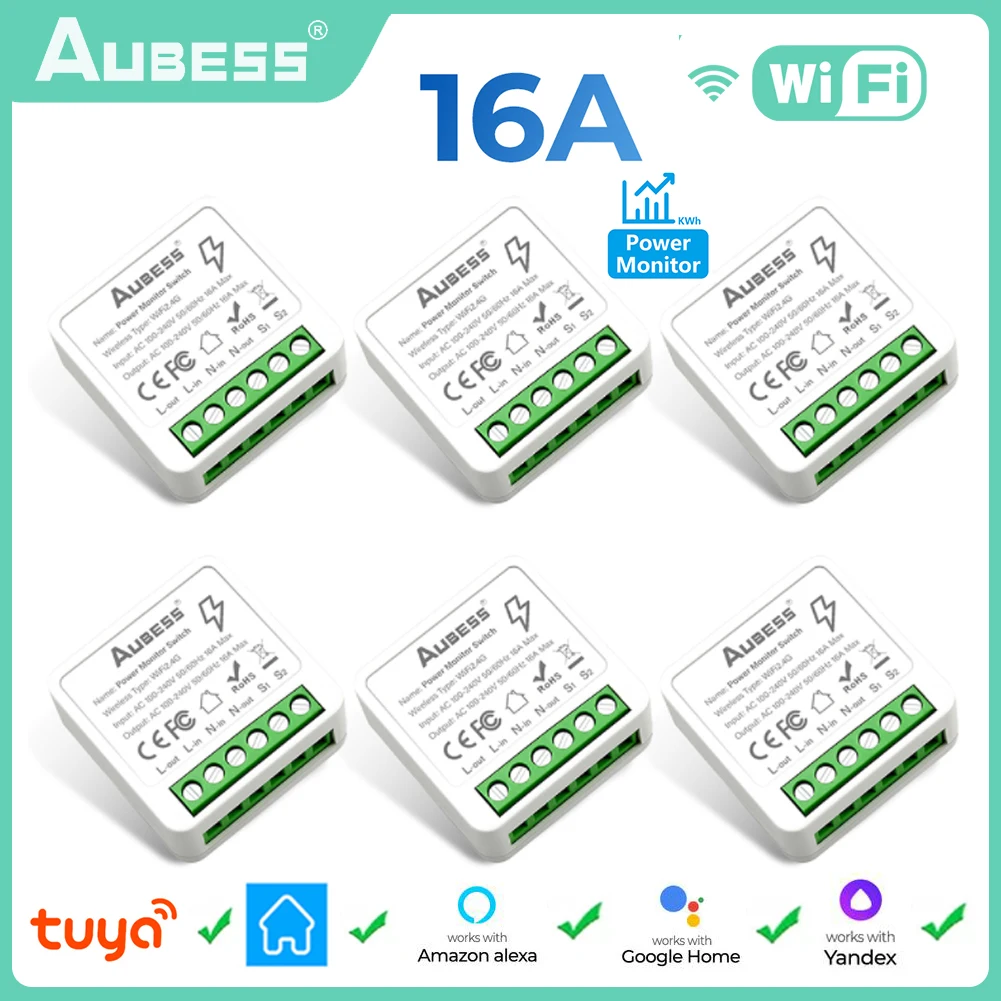 

Tuya MINI Smart Switch Wifi 16A Support 2-way Control Timer Breaker Home Automation Module Work With Alexa Google Home Alice