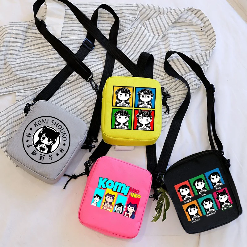 

Anime Komi Can't Communicate Print Messenger Bag Mini Canvas Shoulder Bags Casual Street Zipper Purses Handbag Crossbodys Bags