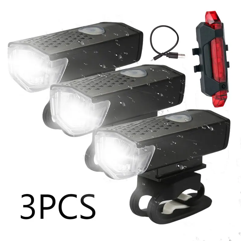 

Велосипедный фонарь, светодиодный передний и задний фонарь с зарядкой от USB для горных и дорожных велосипедов, аксессуары для велоспорта, 3 к...