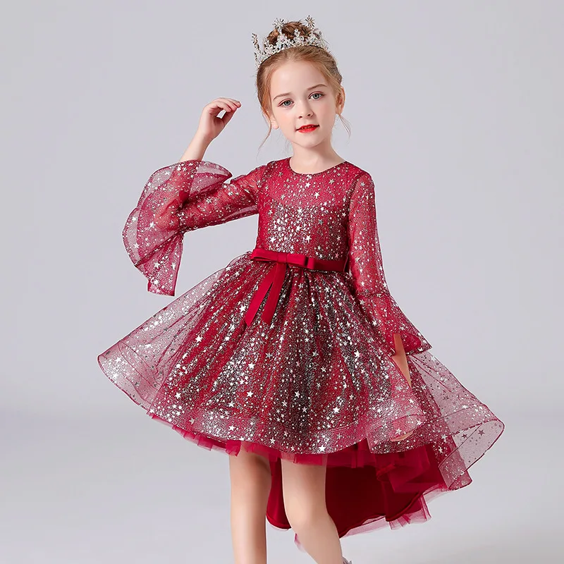 

All New Carnival 5 to 9 12 Years Girls Ceremony Luxury Party Elegant Wedding Junina Dresses Children's Prom Evening Red Clothes