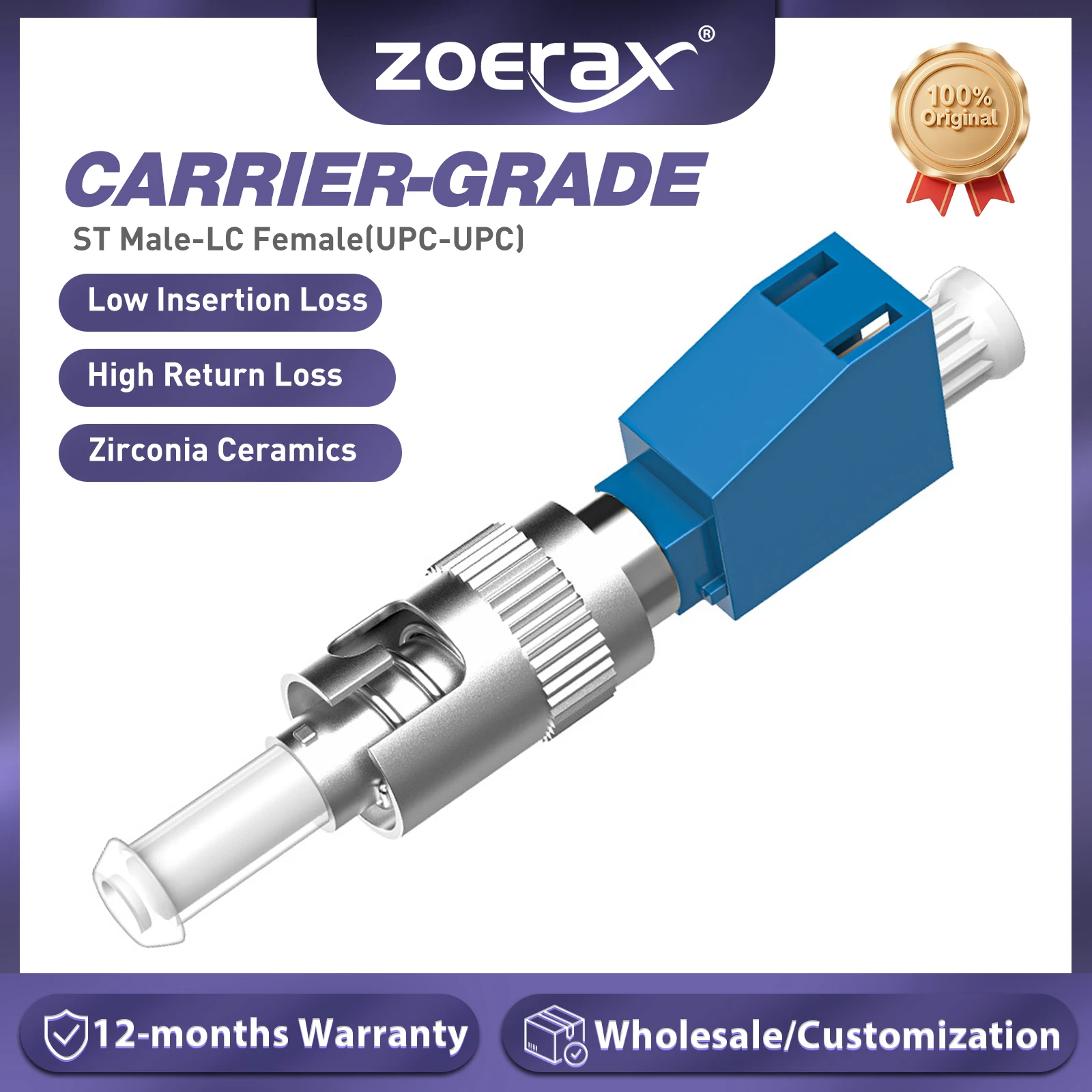 Фото ZoeRax ST Male to LC Female UPC Simplex Оптоволоконный разъем Адаптер для FTTH Red Light Pen OTDR Оптический измеритель мощности Соединитель №1
