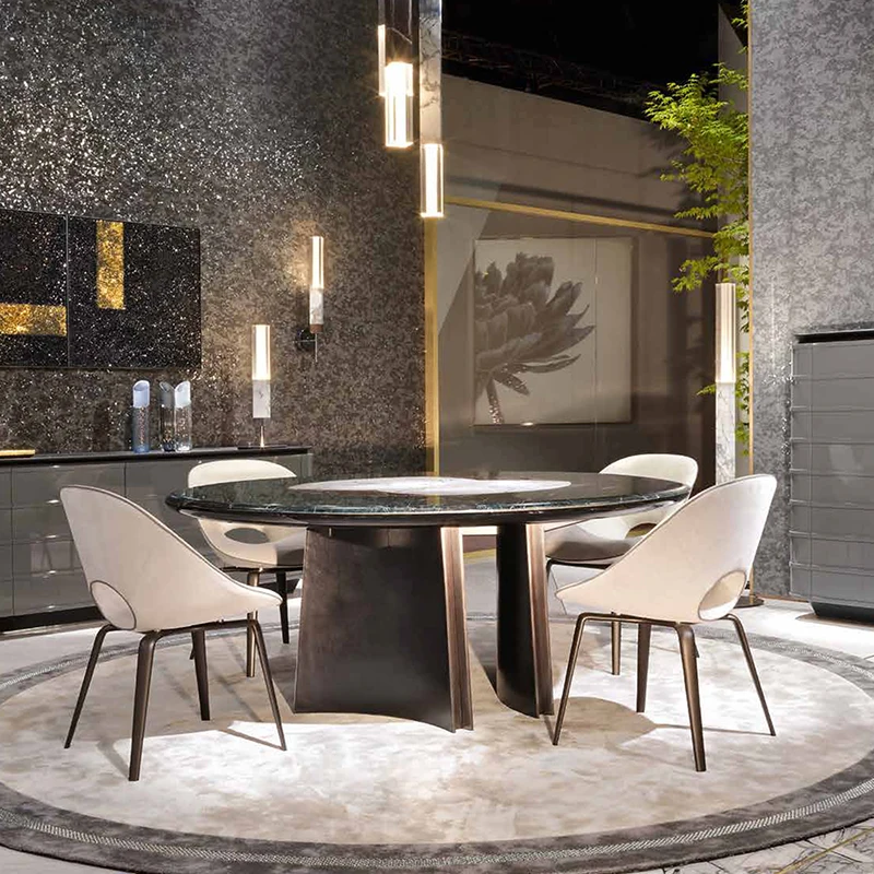 

Light luxury Italian furniture custom factory spherical fabric single casual dining dining chair