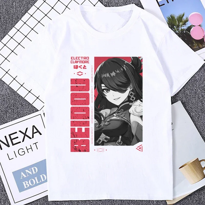 Футболка с графическим принтом Genshin Impact футболка Xiao Beidou ACG для фанатов