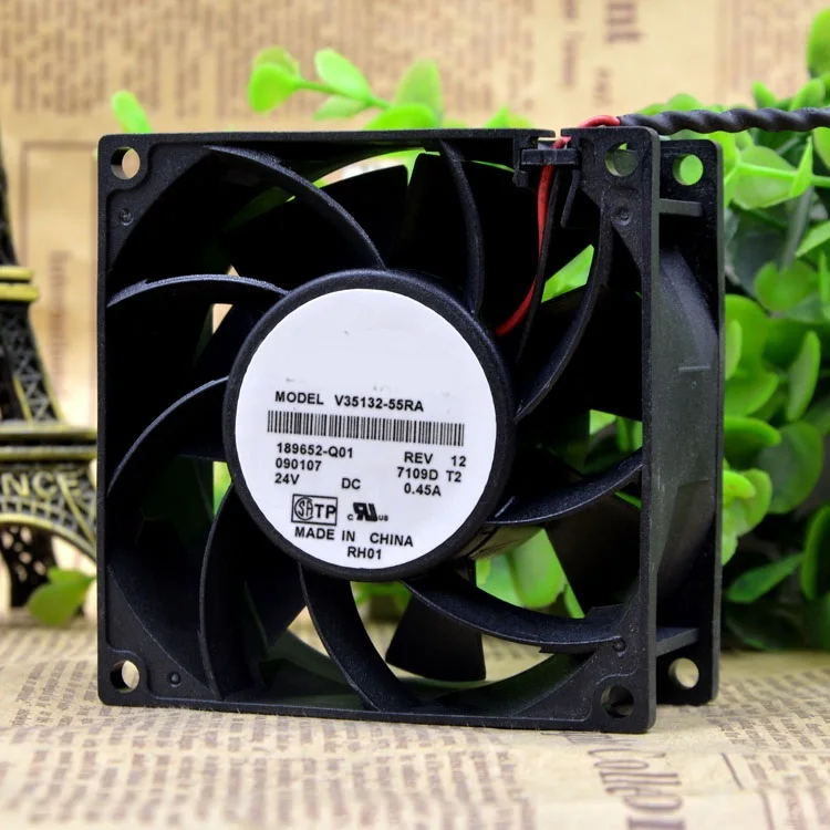 

Brand new original V35132-55RA 8038 24V 0.45A 8CM 2 wire big fan inverter cooling fan