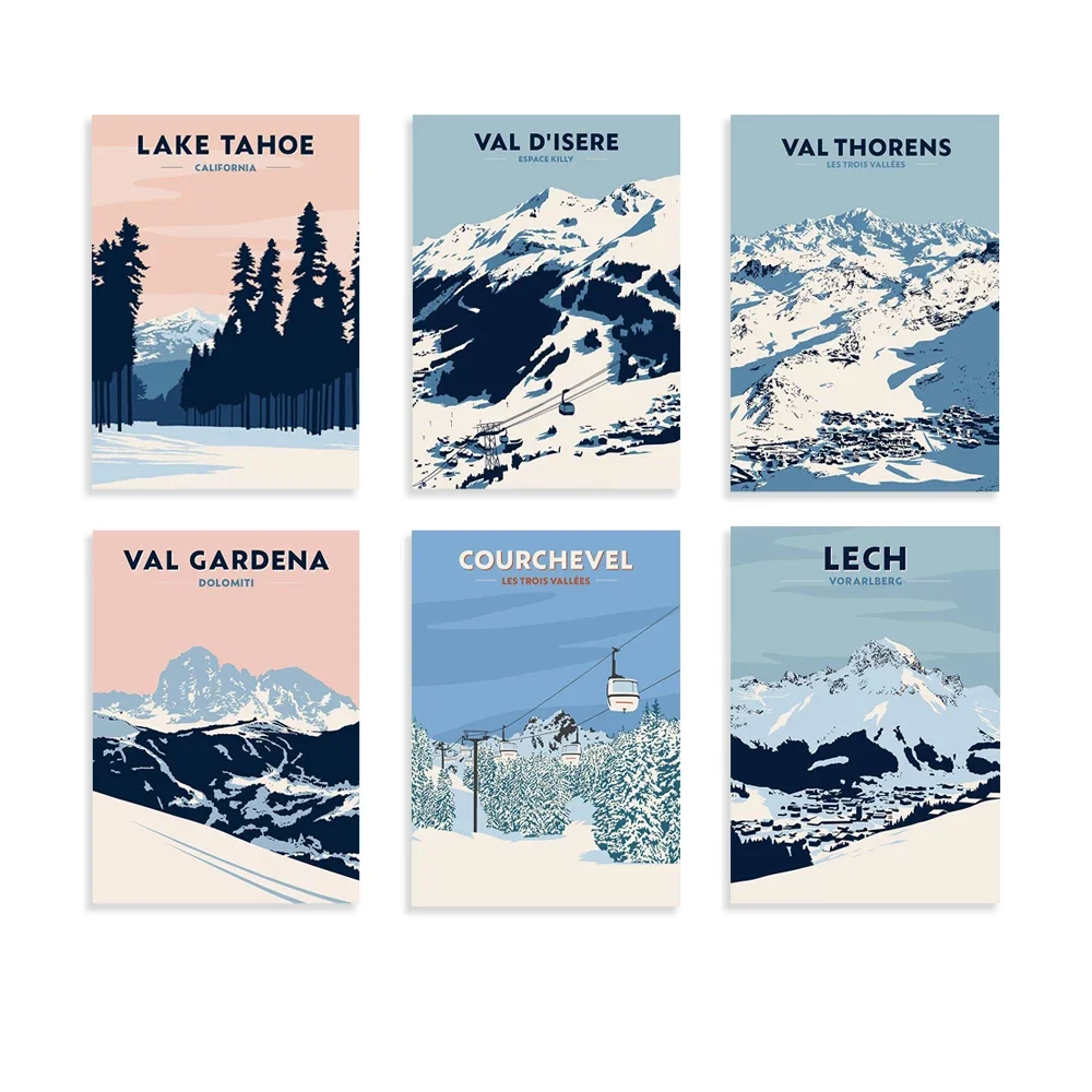 St Anton Fernie Lake Tahoe Morzine Park City Mountain Grand Massif Lech Ischgl Les Gets Avoriaz Ski Resort Poster