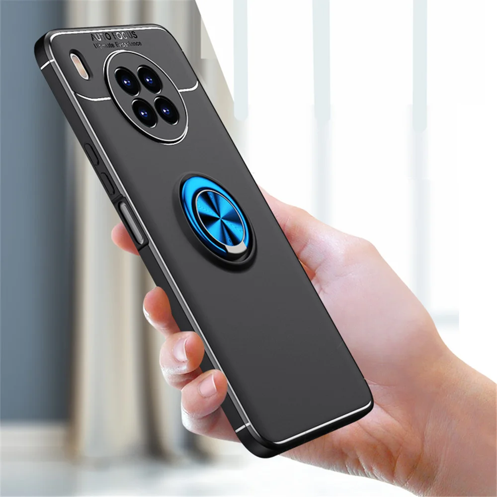 

Honor 50 Lite Shockproof Case for Honor 50 Lite X30i X20 SE Silicone Ring Stand Phone Cover for Huawei Nova 8i 8 Pro 5G 8 SE