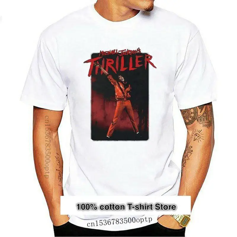 Camiseta oficial de Michael Jackson Thriller para hombre, camisa roja, nueva