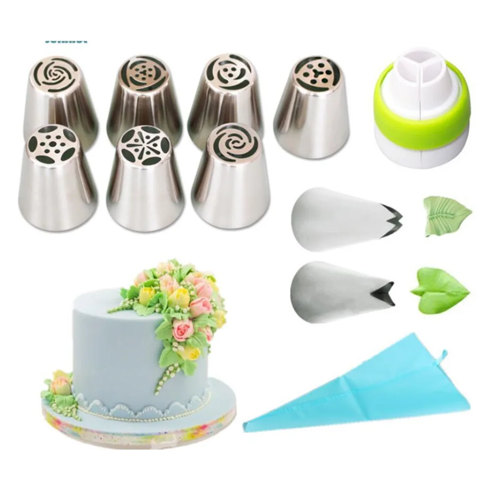 

Wholesale 200set High Quality 7Pcs/Set Stainless Steel Russian Piping Nozzles Pastry Decoration Tips Cake Decoration Accessories