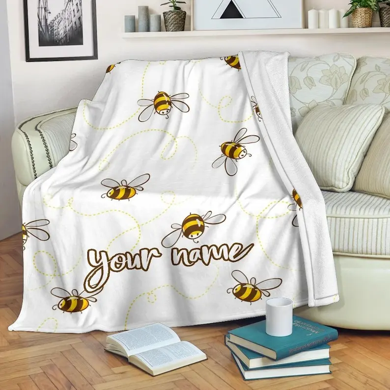 

Bee Blanket - Bee Blanket - Bee Throw Blanket - Bee Fleece Blanket - Bee Adult Blanket - Bee Kid Blanket