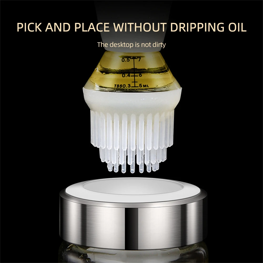 1 шт. силиконовая стеклянная бутылка для масла с щеточкой |