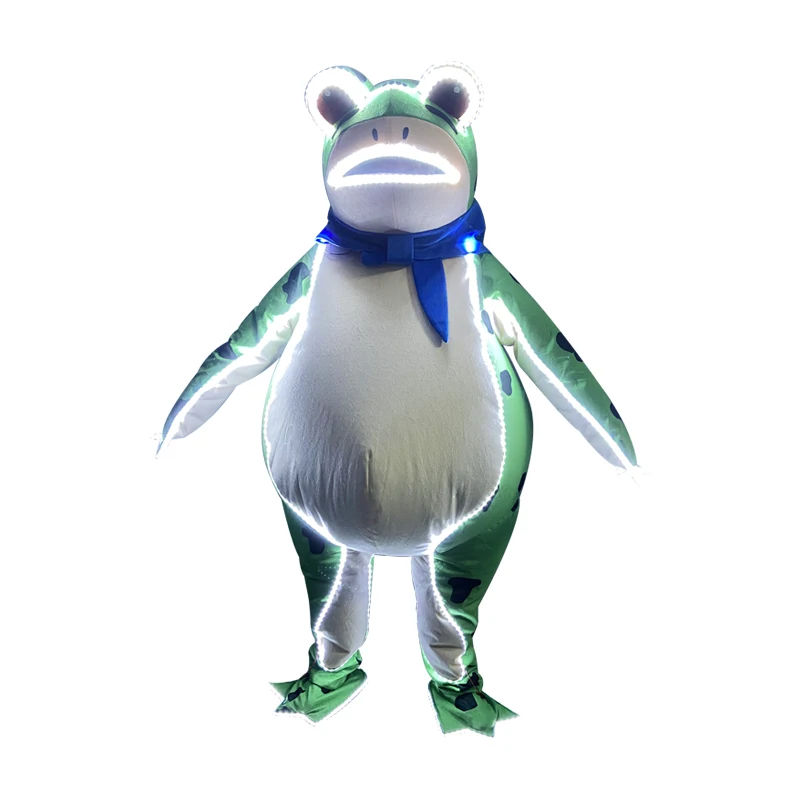 Светодиодный светящаяся лягушка кукольный костюм представление надувная для