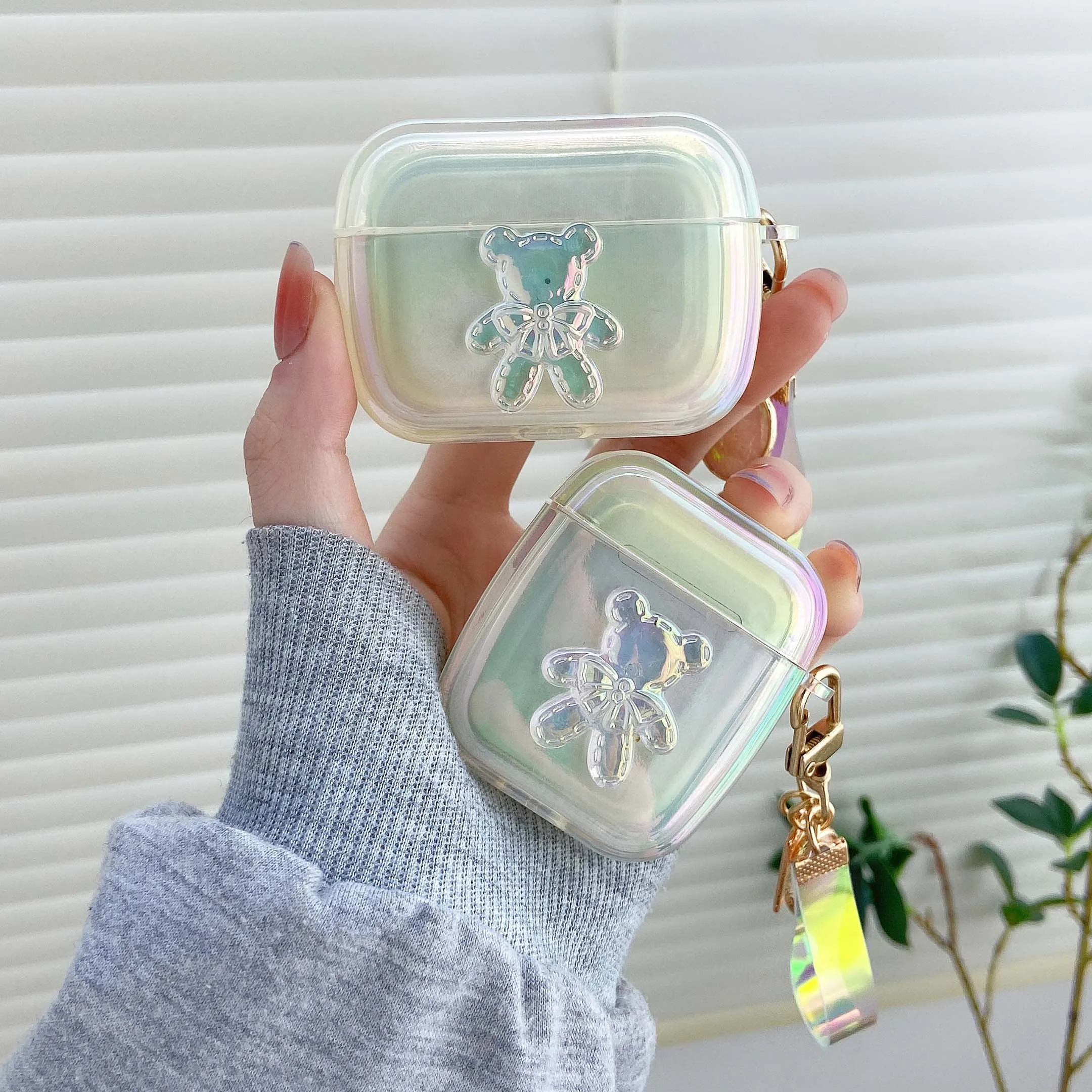 

Чехол для наушников с лазерным градиентом 3d Для apple airpods 2 pro 1 3