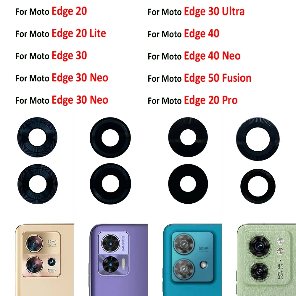 Фото 80 шт., Сменное стекло задней камеры с наклейкой для Moto Edge 20 Lite 30 Pro 40 Neo 50 Fusion 30 60 Ultra Edge Plus №2