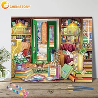 chenistory picture by number book shop landscape kits diy painting by numbers drawing on canvas kids gift handpainted decoration