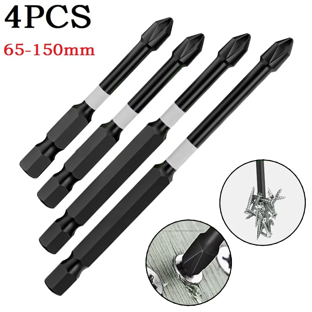 

4/6PCS Tools For Carpentry In Wood PH2 Magnetic Batch Head Cross Screwdriver Drill Bit Impact Screw 65-150mm Drill Kit Tools