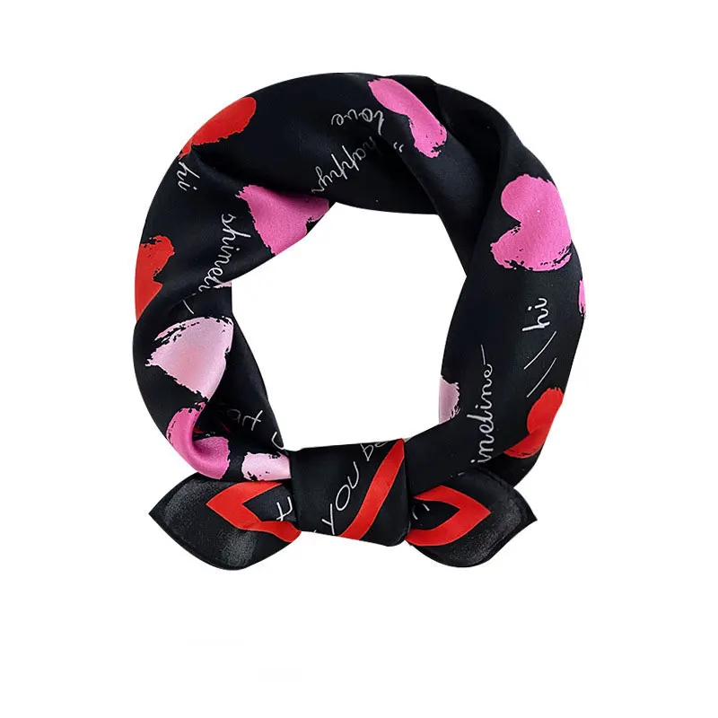 

New 2022 Brand 100% Pure Silk Scarf Women Neck Hair Hijab Foulard Poncho Headband Fashion Print Neckerchief Scarves Bandana