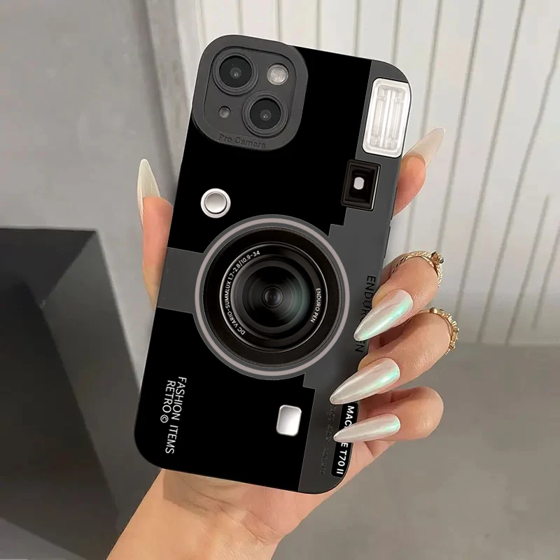 Фото Винтажный силиконовый чехол для телефона с камерой для Samsung Galaxy S25 S24 S23 S22 S21 Ultra Plus FE A16 A06 A26 A54 A32 A33 A56 Soft Cover №2